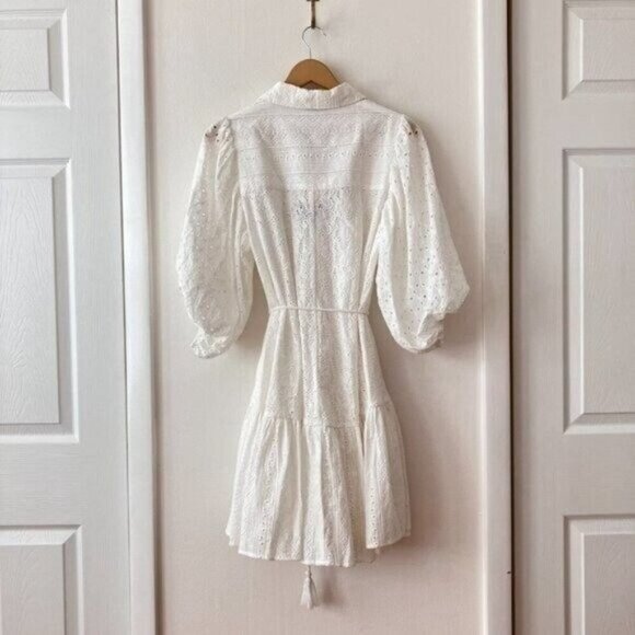 Alberto Makali Eyelet Puff Sleeve Mini Dress - Picture 6 of 7